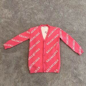Balenciaga Pink Logo Cardigan